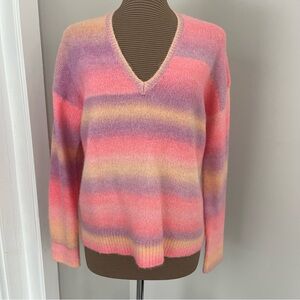 Lilly Pulitzer Ombré Striped V-Neck Sweater size L EUC